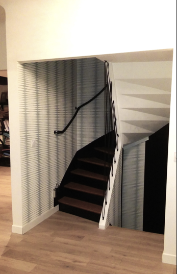 Escalier contemporain bleu et blanc